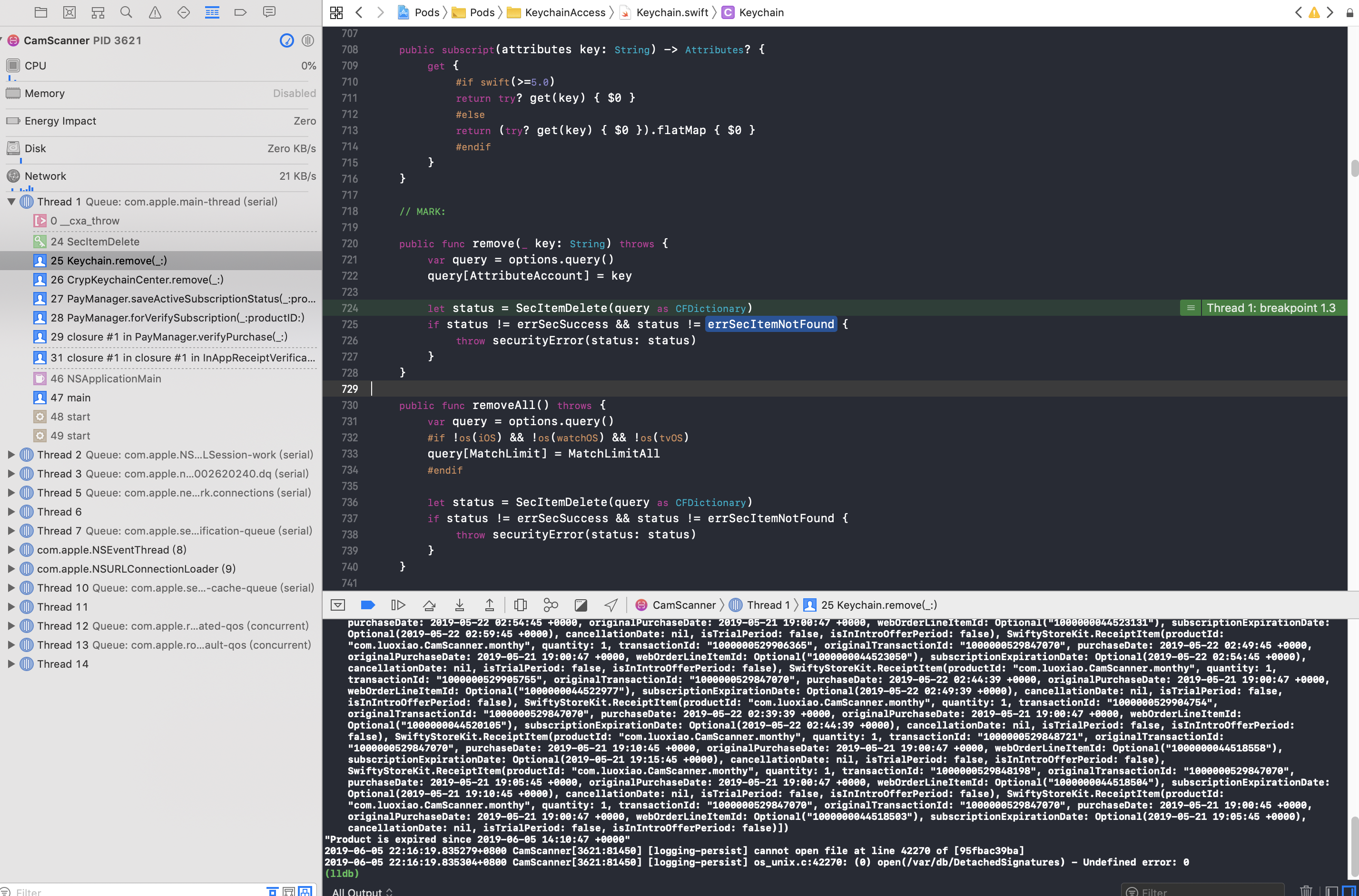 creash · Issue 425 · kishikawakatsumi/KeychainAccess · GitHub